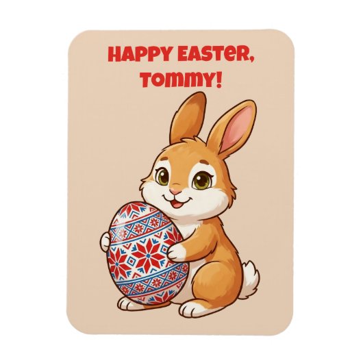 Personalized Easter Bunny Magnet | Vinyl Glossy (Vertikal)