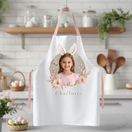 Personalized Easter Bunny Photo Apron for Kids Schürze