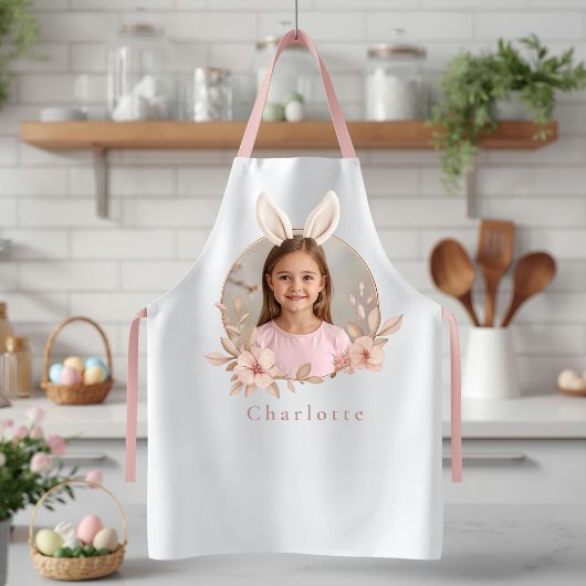 Personalized Easter Bunny Photo Apron for Kids Schürze