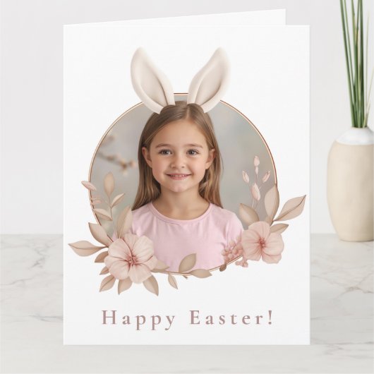 Personalized Easter Bunny Photo Greeting Card Karte (Vorderseite)