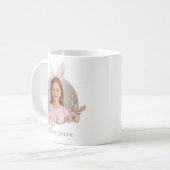 Personalized Easter Bunny Photo Mug for Girls Kaffeetasse (Vorderseite Links)