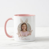 Personalized Easter Bunny Photo Pink Accent Mug Tasse (Links)