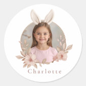 Personalized Easter Bunny Photo Stickers for Kids (Vorderseite)