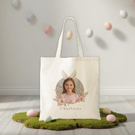 Personalized Easter Bunny Photo Tote Bag  Tragetasche