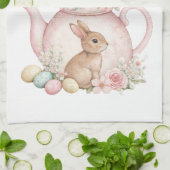 Personalized Easter Bunny Teapot Family  Geschirrtuch (Gefaltet)