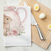 Personalized Easter Bunny Teapot Family  Geschirrtuch (Viertel Falte)