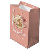 Personalized Easter Bunny Teapot Floral Mittlere Geschenktüte (Rückseite Schrägansicht)