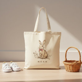 Personalized Easter Bunny Tote Bag with Name Tragetasche