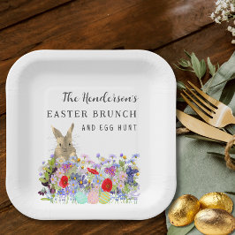 Personalized Easter Egg Hunt Brunch Bunny Floral Pappteller