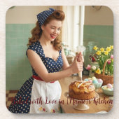 Personalized Easter Pin-Up Kitchen Drink Coaster Getränkeuntersetzer (Vorderseite)
