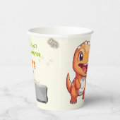 Personalized Eco Friendly Orange Dino Birthday Pappbecher (Rechts)