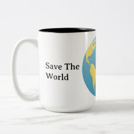 Personalized Eco-Globe Minimalist Planet Zweifarbige Tasse