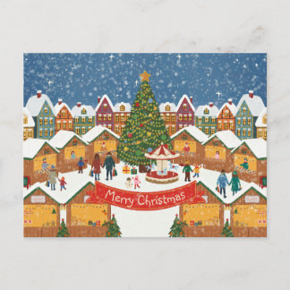 Personalized Editable Christmas Postcard Feiertagspostkarte