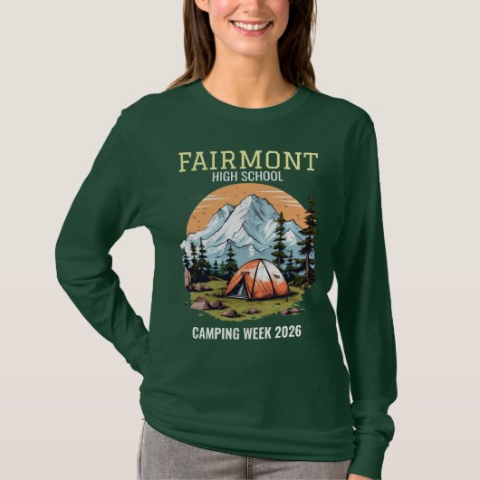 Personalized Editable Text Camping Theme Merch T-Shirt (Vorderseite)