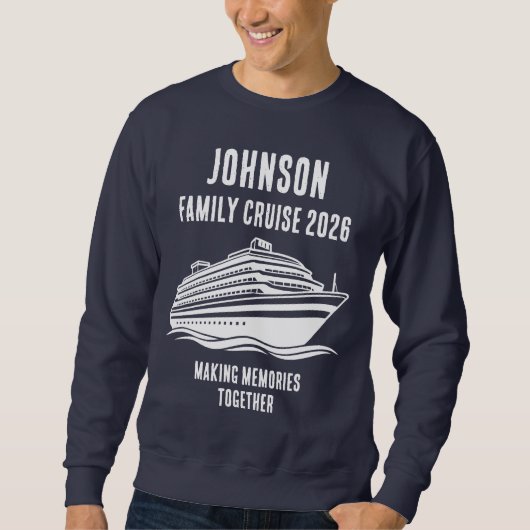 Personalized Editable Text Cruise Holiday Merch Sweatshirt (Vorderseite)
