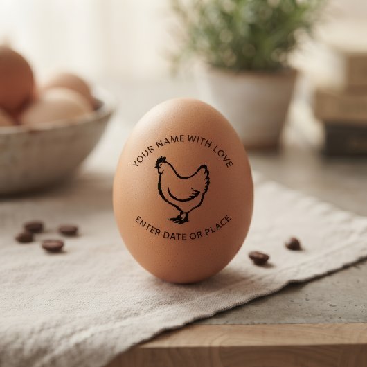 Personalized Egg Stamp – Custom Chicken Egg Stamp Gummistempel