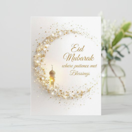 Personalized Eid Mubarak Greeting card Einladung (Stehend Vorderseite)