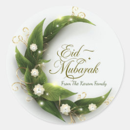 Personalized Eid Mubarak Muslim modern Classic Runder Aufkleber