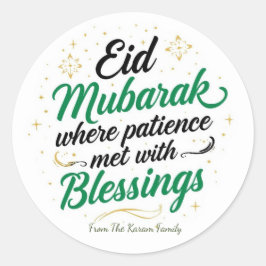 Personalized Eid Mubarak Muslim modern Classic Runder Aufkleber