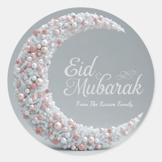 Personalized Eid Mubarak Muslim modern Classic Runder Aufkleber (Vorderseite)