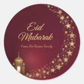 Personalized Eid Mubarak Muslim modern  Runder Aufkleber (Vorderseite)