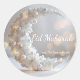 Personalized Eid Mubarak Muslim modern Runder Aufkleber