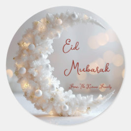 Personalized Eid Mubarak Muslim modern  Runder Aufkleber