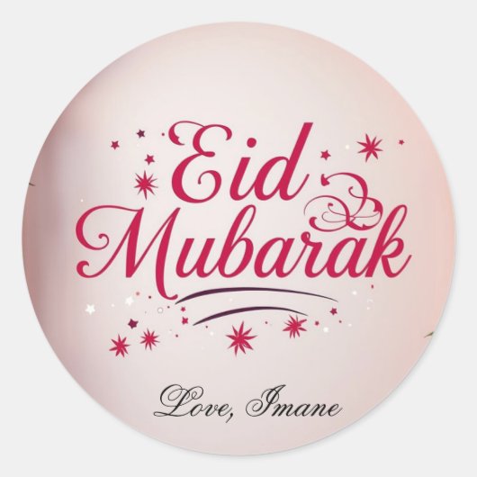 Personalized Eid Mubarak Round Stickers (Vorderseite)
