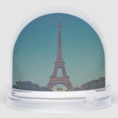 Personalized Eiffel Tower Snow Globe Custom Design Schneekugeln (Rückseite)