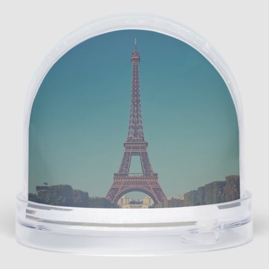 Personalized Eiffel Tower Snow Globe Custom Design Schneekugeln (Rückseite)