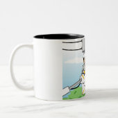Personalized Electric Lineman - Male Cartoon Zweifarbige Tasse (Links)