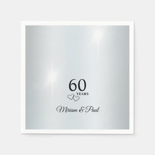 Personalized Elegant 60th Anniversary Party Serviette (Vorderseite)