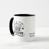 Personalized Elegant Birthday Crown Typography Tasse (Vorderseite Links)