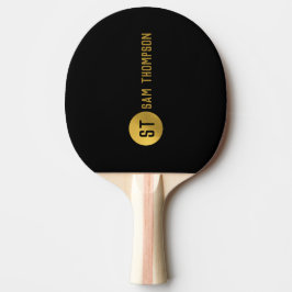 Personalized Elegant Black & Gold Modern Monogram Tischtennis Schläger