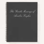 Personalized Elegant Black Journal Gift with Name Notizblock (Vorderseite)