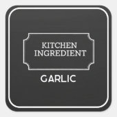 Personalized Elegant Black Square Food Labels  Quadratischer Aufkleber (Vorderseite)