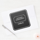 Personalized Elegant Black Square Food Labels  Quadratischer Aufkleber (Umschlag)