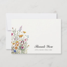  Personalized Elegant Boho Chic Floral  Dankeskarte