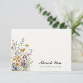  Personalized Elegant Boho Chic Floral  Dankeskarte (Stehend Vorderseite)