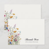  Personalized Elegant Boho Chic Floral  Dankeskarte (Vorne/Hinten)