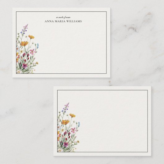  Personalized Elegant Boho Chic Note Card Mitteilungskarte (Vorne/Hinten)