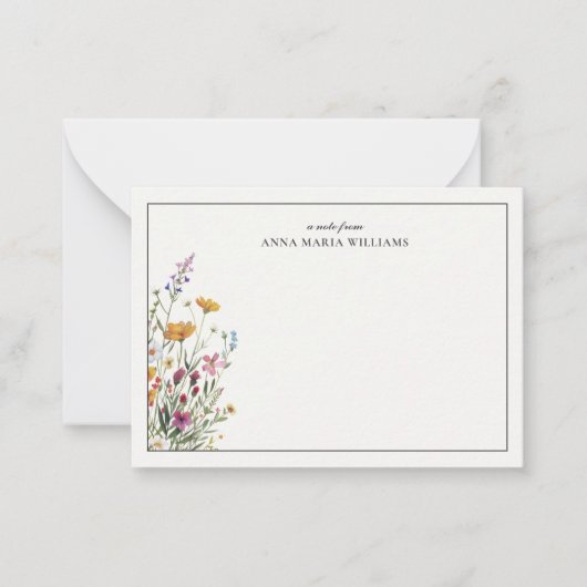  Personalized Elegant Boho Chic Note Card Mitteilungskarte (Vorderseite)