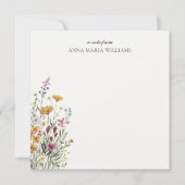 Personalized Elegant Boho Floral Note Card Mitteilungskarte (Vorderseite)