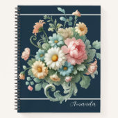 Personalized Elegant Botanical Floral Watercolor Notizblock (Vorderseite)