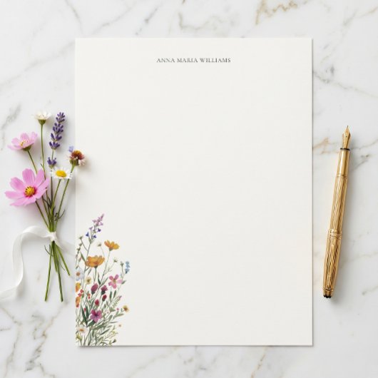  Personalized Elegant Chic Floral Letterhead Briefbogen