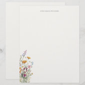  Personalized Elegant Chic Floral Letterhead Briefbogen (Vorne/Hinten)