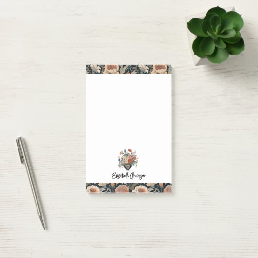 Personalized Elegant Dark Floral Post-it Klebezettel (Büro)