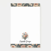 Personalized Elegant Dark Floral Post-it Klebezettel (Vorderseite)