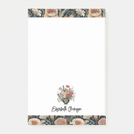 Personalized Elegant Dark Floral Post-it Klebezettel