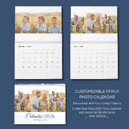 Personalized Elegant Family Memories Wall Calendar Kalender